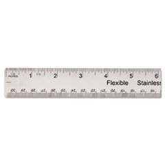UNIVERSAL OFFICE PRODUCTS Stainless Steel Ruler W/cork Back And Hanging Hole  12in  Silver; UNIT OF MEASURE: EA