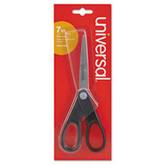 UNIVERSAL OFFICE PRODUCTS Economy Scissors  7in Length  Straight Handle  Stainless Steel  Black; UNIT OF MEASURE: EA