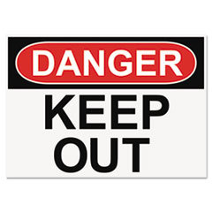 U. S. STAMP &amp; SIGN Osha Safety Signs  Danger Keep Out  White/red/black  10 X 14; UNIT OF MEASURE: EA