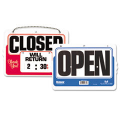 U. S. STAMP &amp; SIGN Double-Sided Open/closed Sign W/dial-A-Time Will Return Clock  Plastic  11 X 8; UNIT OF MEASURE: EA