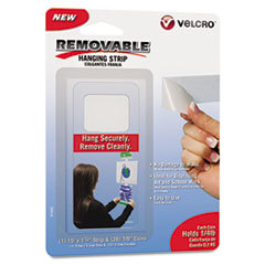 VELCRO USA  INC. Removable Light Duty Hook &amp; Loop Fasteners  15ft Tape &amp; 28 Coins (7/8in)  White; UNIT OF MEASURE: EA