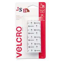 VELCRO USA  INC. Removable Light Duty Hook &amp; Loop Fasteners  1 1/2in  20 Sets  White; UNIT OF MEASURE: SE