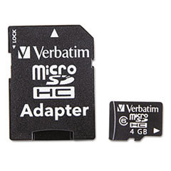 VERBATIM CORPORATION Microsdhc Card W/adapter  Class 4  Gb; UNIT OF MEASURE: EA