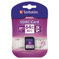 VERBATIM CORPORATION Premium/video Sdxc Memory Card  Class 10/uhs-1 64gb; UNIT OF MEASURE: EA