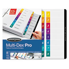 WILSON JONES CO. Multi-Dex Quick Reference Index  Assorted Color 8-Tab  Letter  8/set; UNIT OF MEASURE: SE