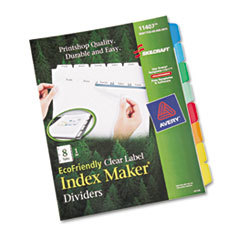 AbilityOne 7530016006978 Index Dividers  8-Tab  Blank Tabs  Letter  White  1 Set UNIT OF MEASURE: ST