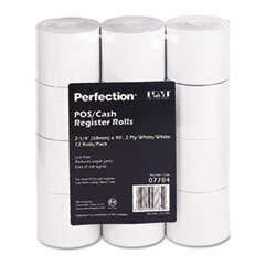 PM COMPANY Paper Rolls  Two Ply Receipt Rolls  2 1/4in X 90 Ft  White/white  12/pack; UNIT OF MEASURE: PG