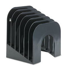 RUBBERMAID Six-Tier Jumbo Incline Sorter  Plastic  9 3/8 X 10 1/2 X 7 3/8  Black; UNIT OF MEASURE: EA