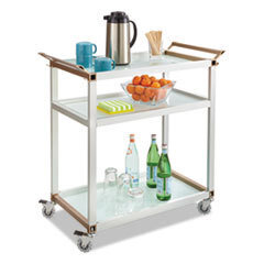SAFCO PRODUCTS Large Refreshment Cart  Three-Shelf  32w X 16 3/4d X 35h  Silver; UNIT OF MEASURE: EA