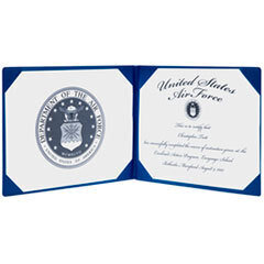AbilityOne 7510001153250 Award Certificate Binder  8 1/2 X 11  Air Force Seal  Blue/silver UNIT OF MEASURE: EA