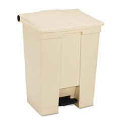 RUBBERMAID COMMERCIAL PROD. Step-On Receptacle  Rectangular  Polyethylene  18gal  Beige; UNIT OF MEASURE: EA