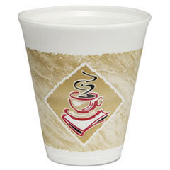 DART Foam Hot/cold Cups  12oz  White W/brown &amp; Red  1000/carton; UNIT OF MEASURE: BX