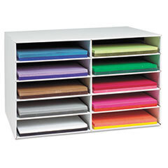PACON CORPORATION Classroom Construction Paper Storage  10 Slots  26 7/8 X 16 7/8 X 18 1/2; UNIT OF MEASURE: EA