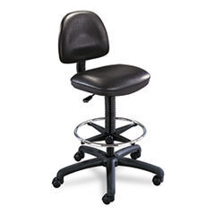 SAFCO PRODUCTS Precision Extended Height Swivel Stool W/adjustable Footring  Black Vinyl; UNIT OF MEASURE: EA