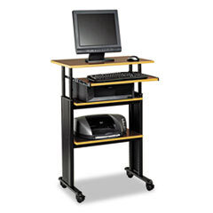 SAFCO PRODUCTS Adjustable Height Stand-Up Workstation  29w X 22d X 49h  Cherry/black; UNIT OF MEASURE: EA