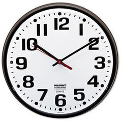 AbilityOne 6645010468849 Slimline Wall Clock  Quartz Movement  12in  White Face  Bronze UNIT OF MEASURE: EA