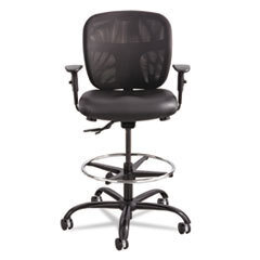 SAFCO PRODUCTS Vue Series Heavy-Duty Extended Height Stool  Vinyl Seat  Nylon Mesh Back  Black; UNIT OF MEASURE: EA
