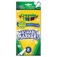 BINNEY &amp; SMITH / CRAYOLA Washable Markers  Fine Point  Bold Colors  8/set; UNIT OF MEASURE: SE