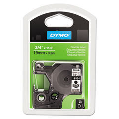 DYMO TAPE,D1 FABRC,3/4",BK/WHT; UNIT OF MEASURE: EA