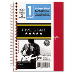 MEAD PRODUCTS Wirebound Notebook  College Rule  5 X 7  Perforated  Poly Cover  100 Sheets; UNIT OF MEASURE: EA