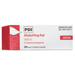 NICE-PAK PRODUCTS  INC Pdi Alcohol Prep Pads  White  200/box; UNIT OF MEASURE: BX