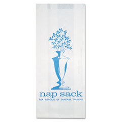 PACKAGING DYNAMICS Nap Sack Sanitary Disposal Bags  4w X 2d X 9h  White  1000/carton; UNIT OF MEASURE: BX