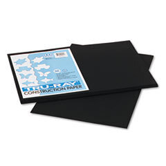 PACON CORPORATION Tru-Ray Construction Paper  76 Lbs.  12 X 18  Black  50 Sheets/pack; UNIT OF MEASURE: PG