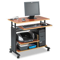 SAFCO PRODUCTS Adjustable Height Mini-Tower Workstation  35-1/2 X 22d X 34h  Cherry/black; UNIT OF MEASURE: EA