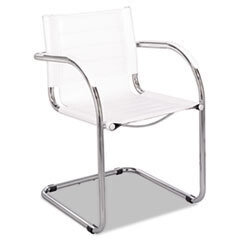 SAFCO PRODUCTS Flaunt Series Guest Chair  White Leather/chrome; UNIT OF MEASURE: EA