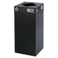 SAFCO PRODUCTS Public Square Recycling Container  Square  Steel  31gal  Black; UNIT OF MEASURE: EA