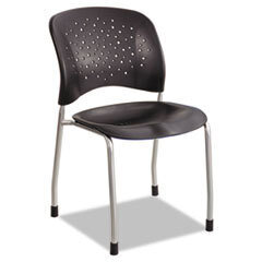 SAFCO PRODUCTS Reve Series Guest Chair W/ Straight Legs  Black Plastic  Silver Steel  2/carton; UNIT OF MEASURE: BX