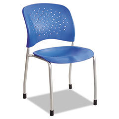 SAFCO PRODUCTS Reve Series Guest Chair W/ Straight Legs  Lapis Plastic  Silver Steel  2/carton; UNIT OF MEASURE: BX