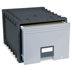 STOREX Archive Drawer For Letter Files Storage Box  18in Depth  Black/gray; UNIT OF MEASURE: EA