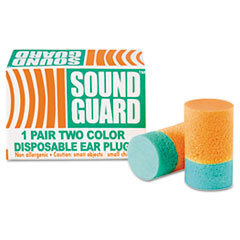 AbilityOne 6515001376345 Ear Plugs  Uncorded  Pvc Foam  Orange/green  200 Pairs/box UNIT OF MEASURE: BX