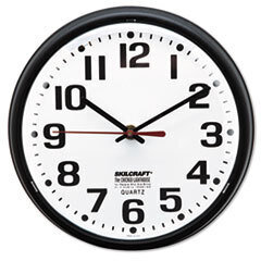 AbilityOne 6645013897958 Slimline Wall Clock  Quartz Movement  8in  White Face  Black UNIT OF MEASURE: EA