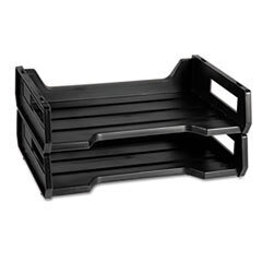 AbilityOne 7520010944307 Plastic Desk Tray  Letter Size  12 X 8 1/2 X 5  2 Tray  Black UNIT OF MEASURE: PK