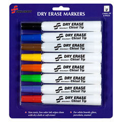 AbilityOne 7520011863605 Dry Erase Markers  Chisel Tip  Assorted  8/pack UNIT OF MEASURE: ST