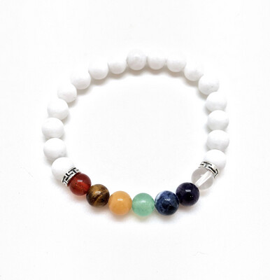 White Lava 7 Chakra Bracelet