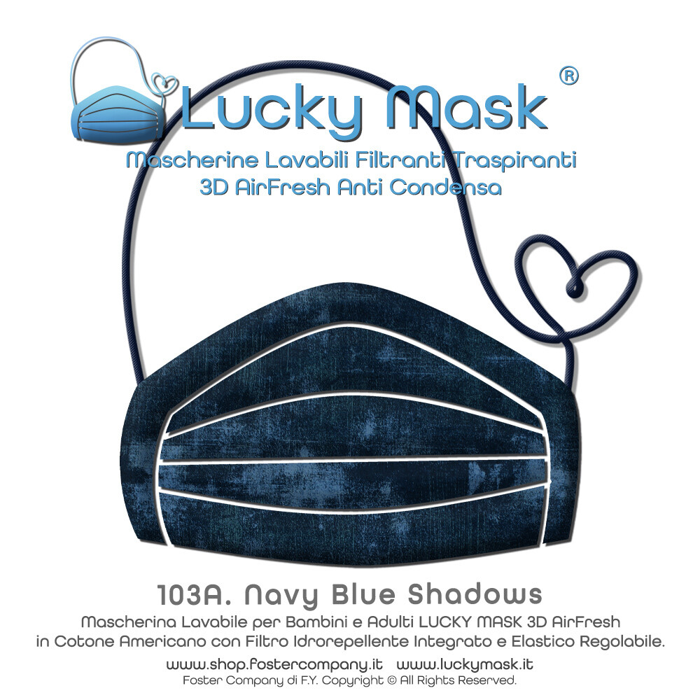 Mascherina Lavabile Fashion Personalizzata in Tessuto Filtrante Anti Condensa LUCKY MASK AirFresh