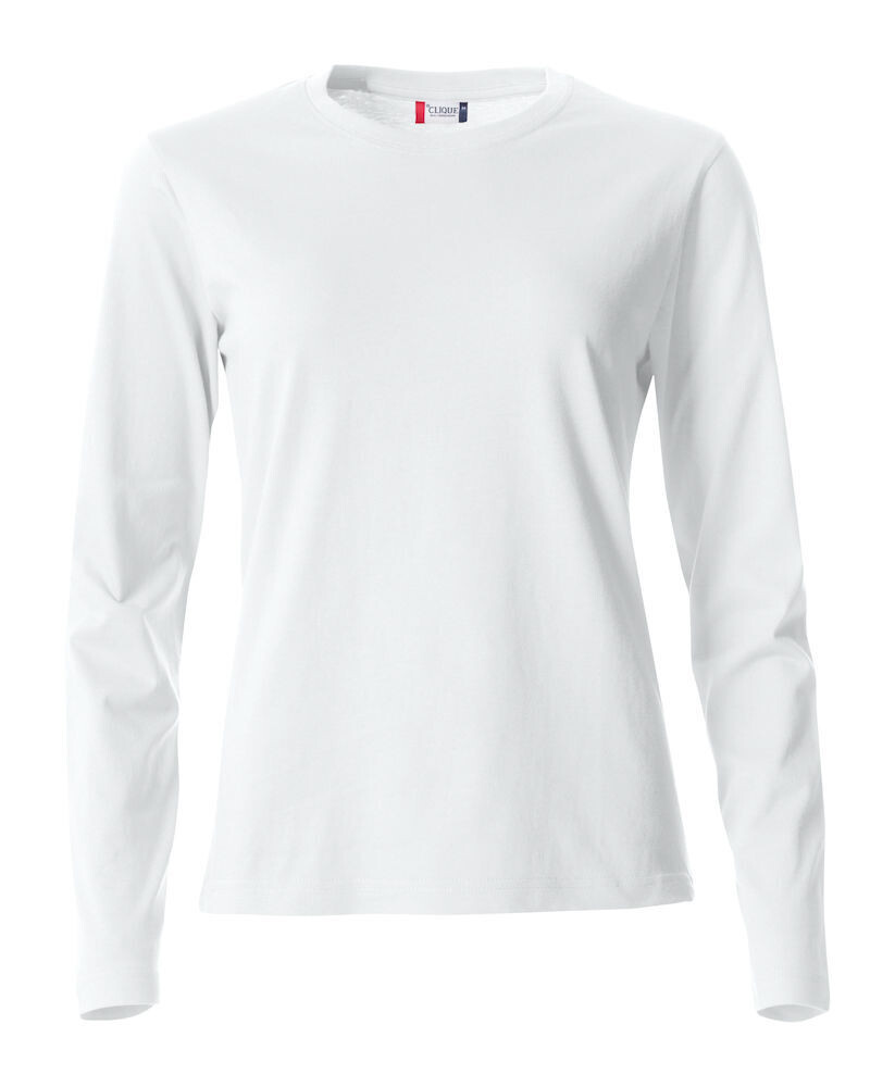 Maglietta T-Shirt Donna Manica Lunga Basic, Colore: Bianco (00)