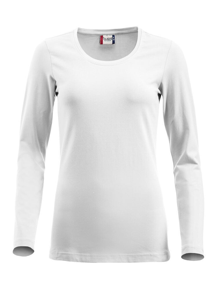 Maglietta T-Shirt Donna Ampio Girocollo Manica Lunga, Colore: Bianco (00)
