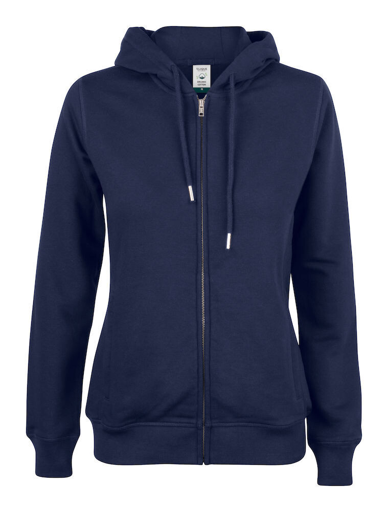 Felpa Cappuccio Premium in Cotone Organico Donna, Colore: Blu Navy Scuro (580)