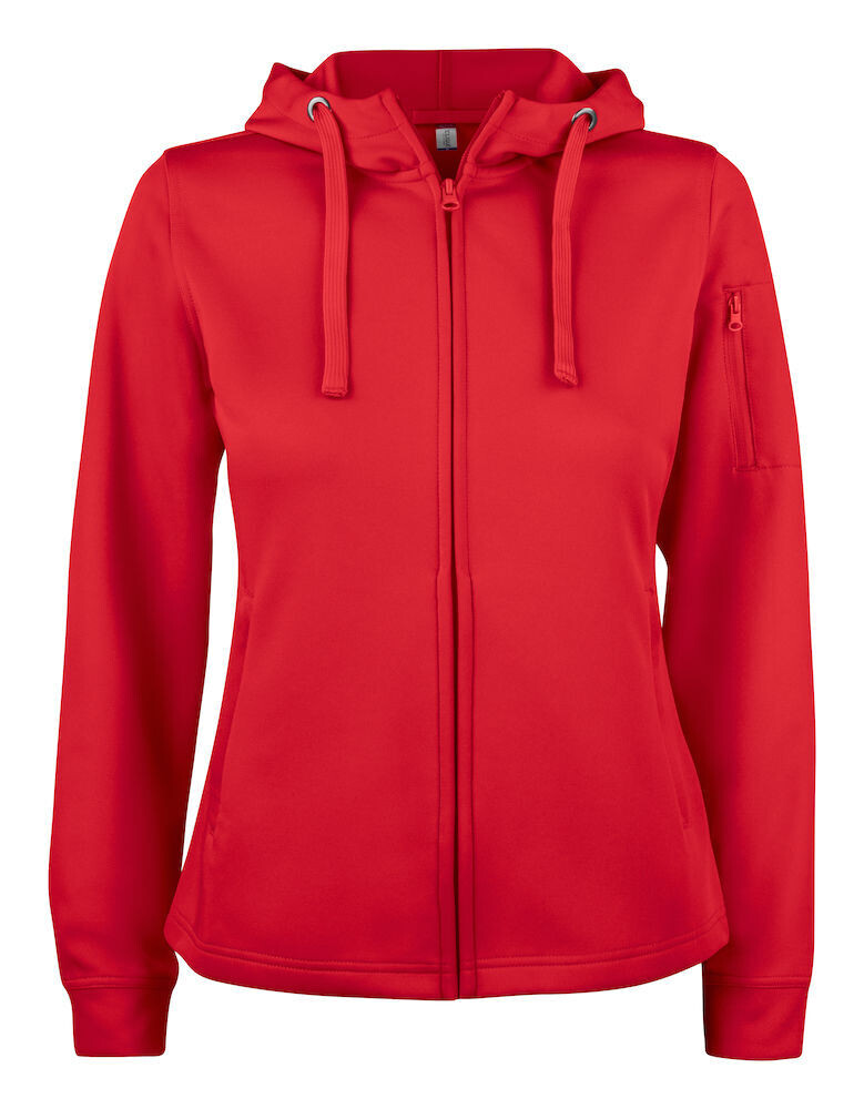 Felpa Tecnica Cappuccio Tintura Ecologica Donna, Colore: Rosso (35)