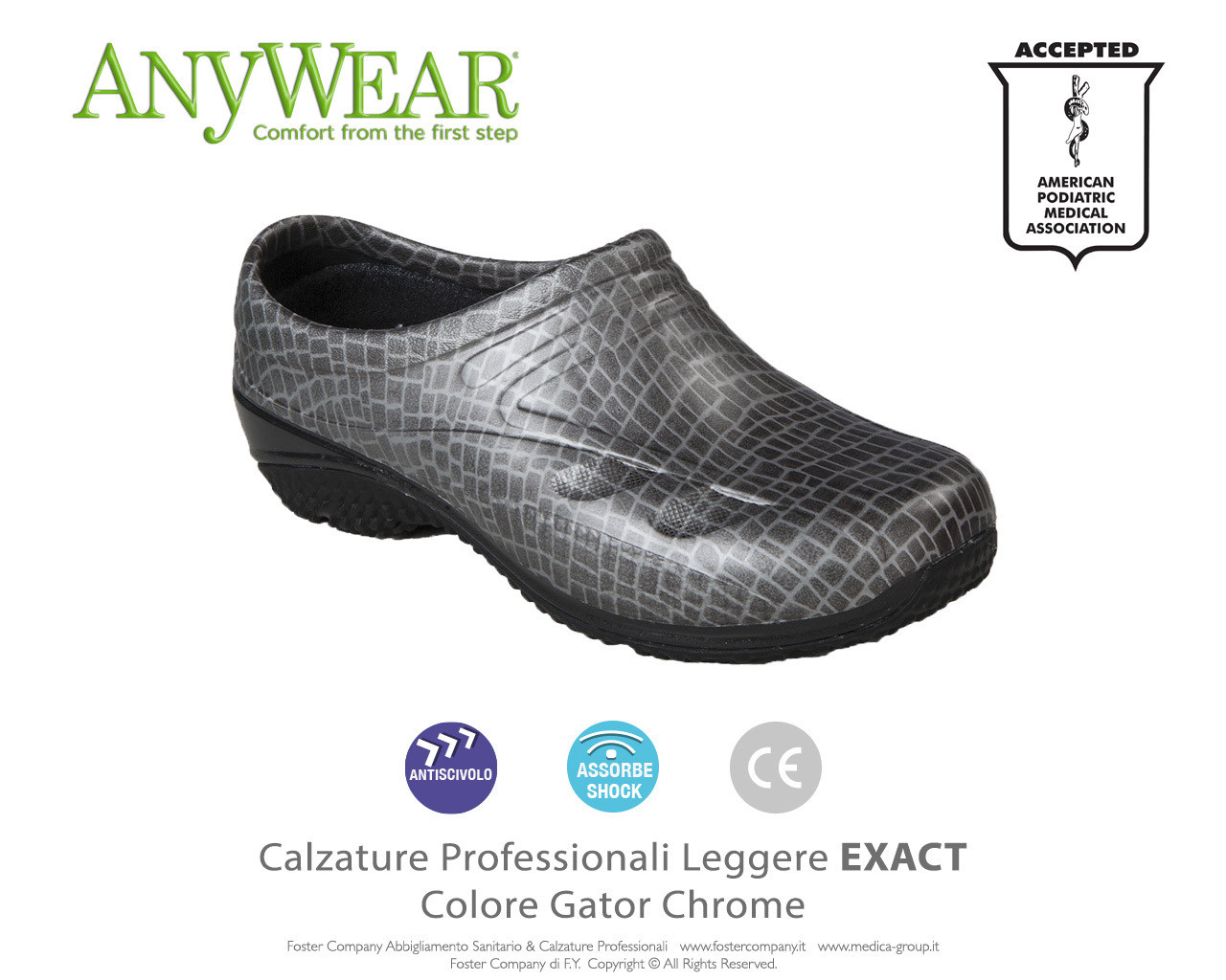 Calzature Professionali Anywear EXACT Colore Gator Chrome