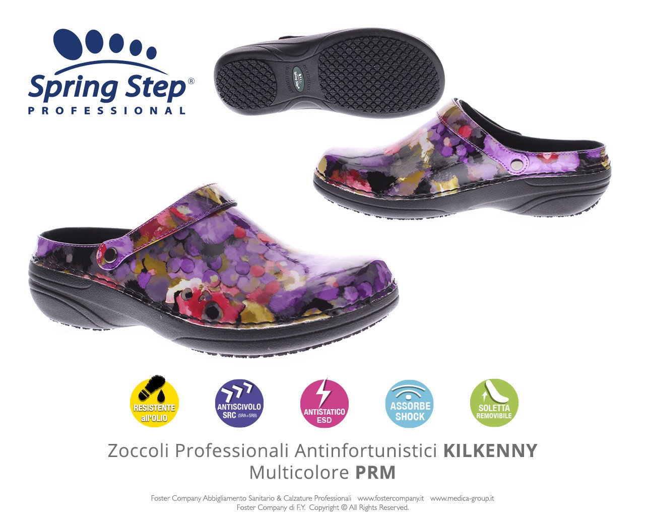 Zoccoli Professionali Spring Step KILKENNY Multicolore PRM - FINE SERIE