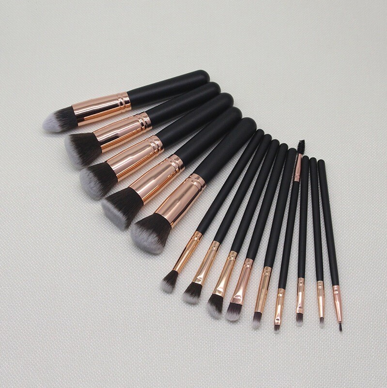 14 Makeup Brush Set Bright gold Novice Makeup