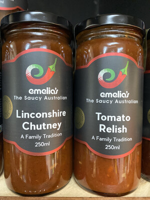 Emelia&#39;s Assorted Relish &amp; Chutney 250ml