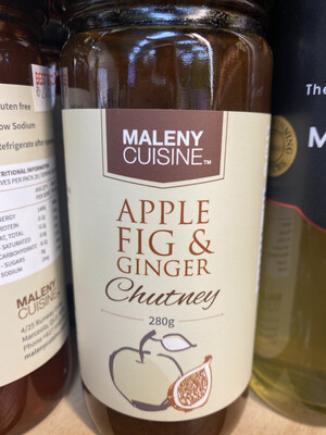 Maleny Apple, Fig &amp; Ginger Chutney 280gm