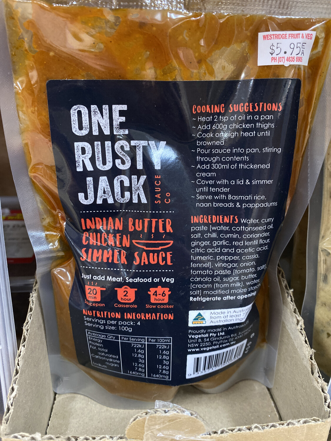 Indian Butter Chicken Simmer Sauce, 400gm