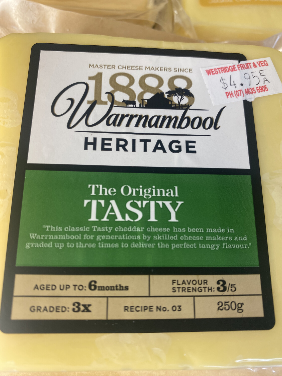 Warrnambool 250g Block of Cheese (Colby, Vintage & Tasty)